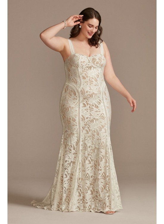 Strapless Stretch Lace Plus Size Wedding Dress DB Studio 9WG4022