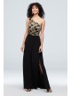 Strappy One-Shoulder Jersey Lace Sheath Dress Morgan and Co 21834