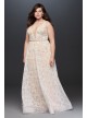 Strappy V-Neck Lace Plus Size Sheath Wedding Dress Galina 9WG3959