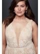 Strappy V-Neck Lace Plus Size Sheath Wedding Dress Galina 9WG3959