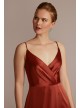 Stretch Charmeuse Cowl Back Bridesmaid Dress David&#039;s Bridal F20546