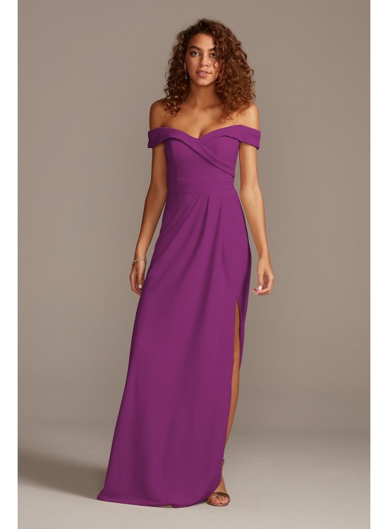 Stretch Crepe Off-the-Shoulder Bridesmaid Dress  F20106