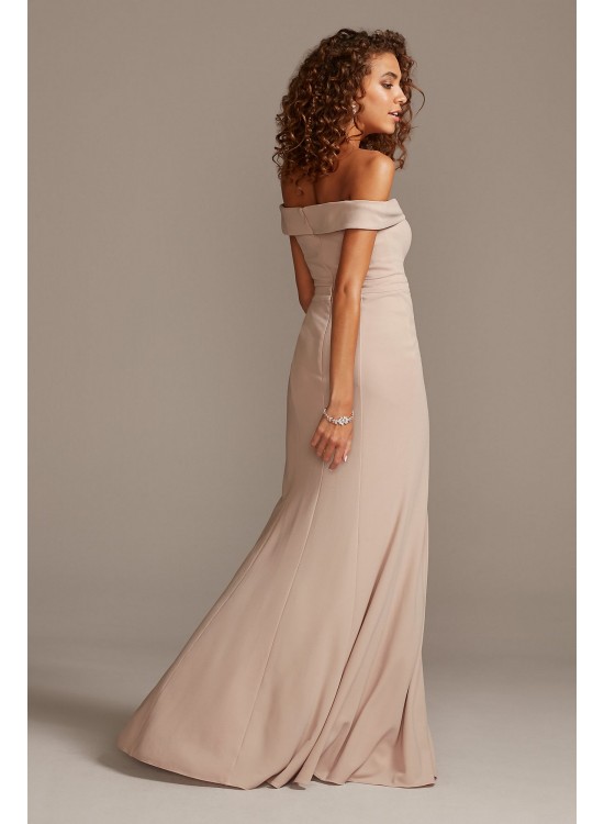 Stretch Crepe Off-the-Shoulder Bridesmaid Dress  F20106