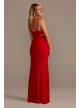 Stretch Crepe Sheath Dress with Beaded X Waist  WBM2436