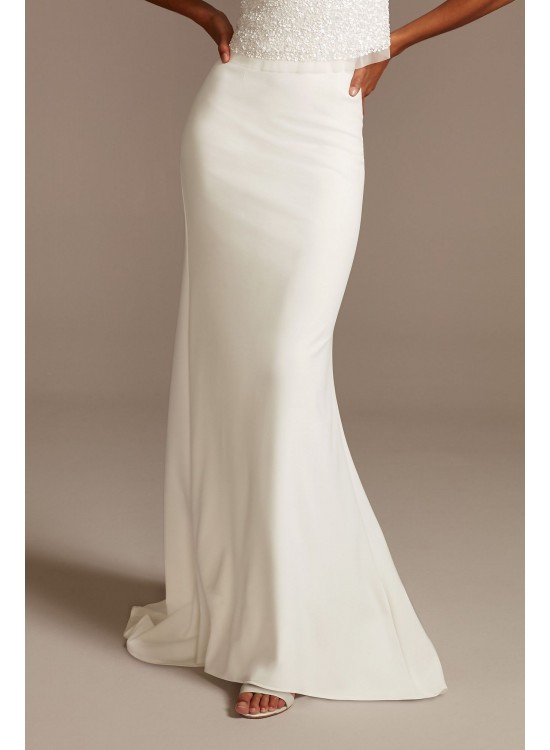 Stretch Crepe Sweep Train Wedding Separates Skirt DB Studio DS150829