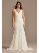 Stretch Crepe V-Neck Mermaid Tall Wedding Dress DB Studio 4XLWG4023