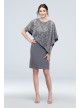 Stretch Knit Sheath with Asymmetrical Lace Cape  2292