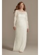 Stretch Lace Long Sleeve Plus Sheath Wedding Dress DB Studio 9SDWG0976