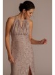 Stretch Lace Sheath Dress with Embellished Keyhole Oleg Cassini WBM2830