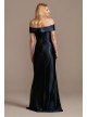 Stretch Satin Off the Shoulder Dress with Slit  WBM2139