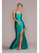 Stretch Satin Scoop Neck Sheath with Slit Jules and Cleo WBM2891