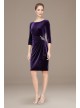 Stretch Velvet Side Ruched Dress with Beaded Hip  1915266