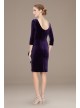 Stretch Velvet Side Ruched Dress with Beaded Hip  1915266