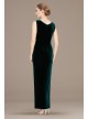 Stretch Velvet Surplice Gown with Cascade Slit Alex Evenings 81918571