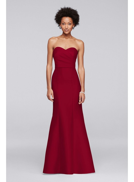 Structured Mikado Strapless Long Bridesmaid Dress  F19279