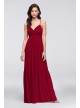 Surplice Mesh Bridesmaid Dress with Peasant Skirt  F19771