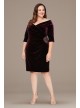 Surplice Stretch Velvet Plus Size Sheath Dress Alex Evenings 8491841