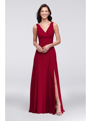 Surplice Tank Long Chiffon Bridesmaid Dress  F19831