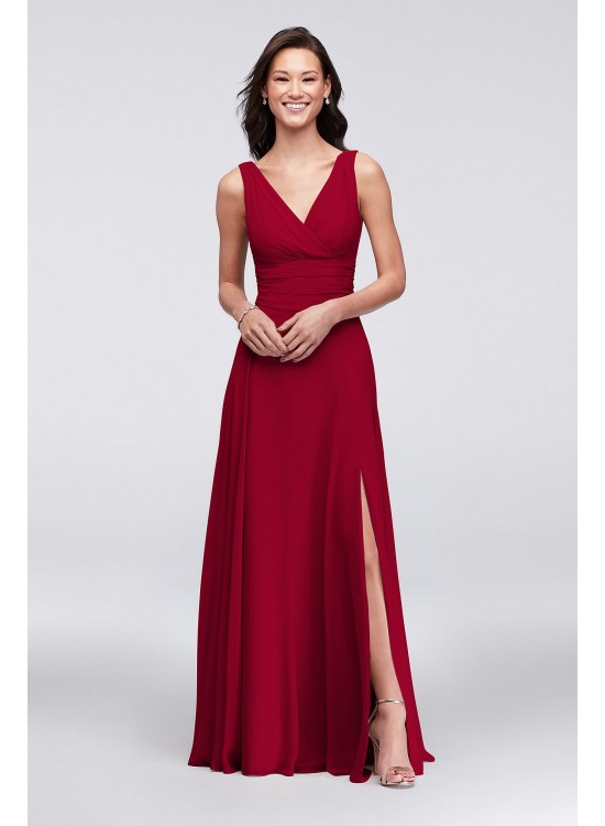 Surplice Tank Long Chiffon Bridesmaid Dress  F19831