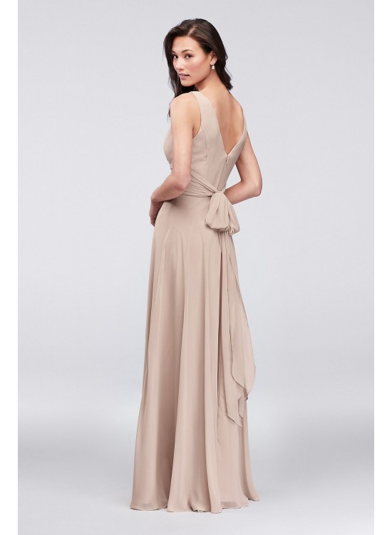 Surplice Tank Long Chiffon Bridesmaid Dress  F19831