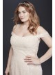 Swag Sleeve Layered Lace Plus Size Wedding Dress Melissa Sweet 8MS251196