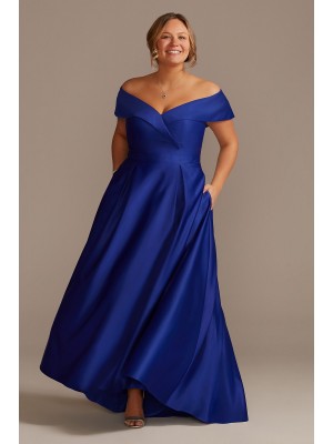 Sweetheart Off-the-Shoulder Satin Ball Gown  WBM2413W