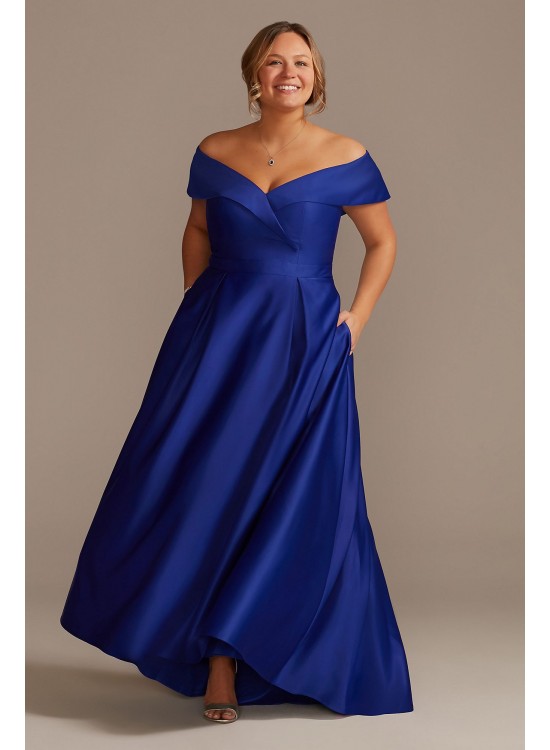 Sweetheart Off-the-Shoulder Satin Ball Gown  WBM2413W