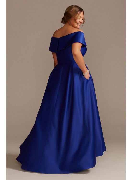 Sweetheart Off-the-Shoulder Satin Ball Gown  WBM2413W