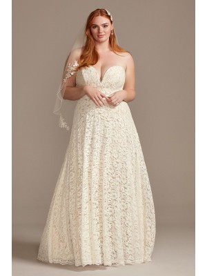 Sweetheart Plunge Lace Plus Size Wedding Dress  Collection 9WG3993