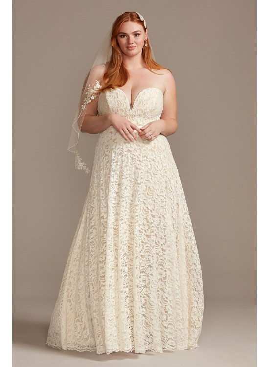 Sweetheart Plunge Lace Plus Size Wedding Dress  Collection 9WG3993