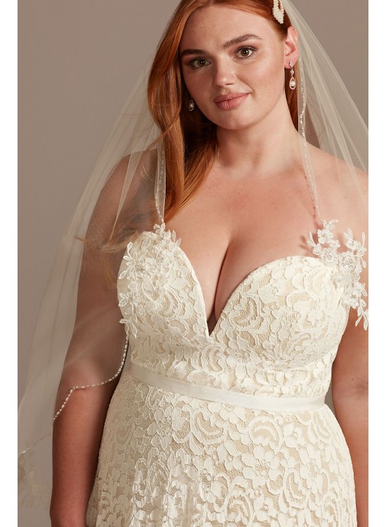 Sweetheart Plunge Lace Plus Size Wedding Dress  Collection 9WG3993