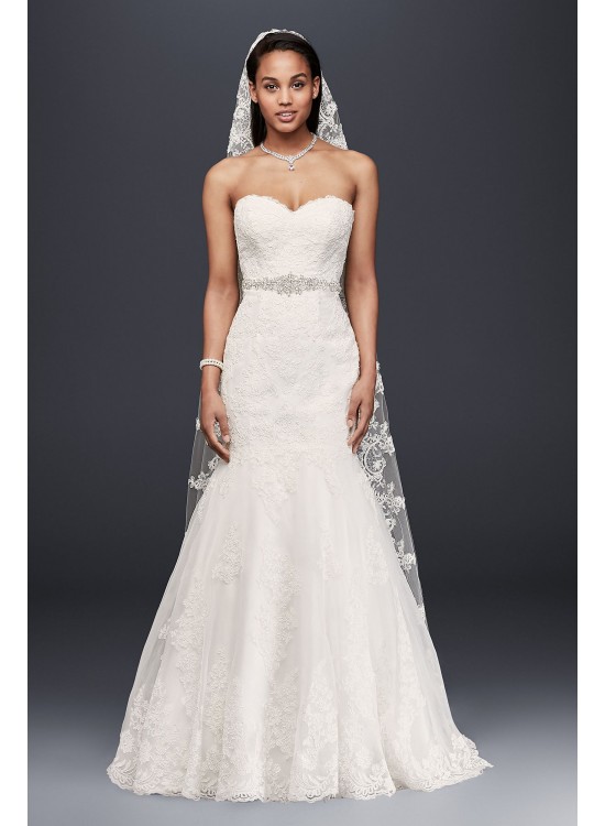 Sweetheart Trumpet Wedding Dress with Beaded Sash  Collection V3680