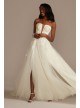 Tall Removable Straps Lined Tulle Wedding Dress  4XLLSSWG898