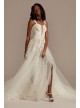 Tall Removable Straps Tulle Bodysuit Wedding Dress  4XLMBSWG898