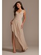 Tank Georgette Cascade Bridesmaid Dress with Slit  F20225