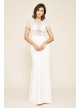 Tanya Rose Lace Crepe Short Sleeve Wedding Dress Tadashi Shoji BAG18038LDB