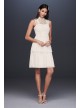 Tiered Lace Short Dress with Illusion High Neck DB Studio DS870109