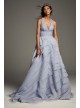 Tiered Organza T-Back Ball Gown Wedding Dress  VW351441