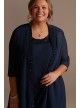 Tonal Beaded Chiffon Plus-Size Pantsuit  WBM2429W