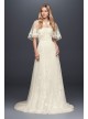 Trailing Floral Lace Wedding Gown with Capelet Melissa Sweet MS251186