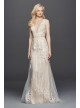 Tulle A-Line Wedding Dress with Plunging V-Neck  SWG722