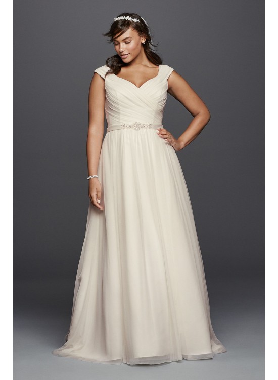 Tulle A-line Plus Size Wedding Dress with Sash  Collection 9WG3787