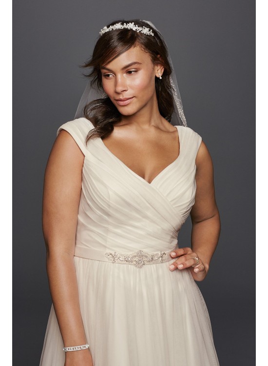 Tulle A-line Plus Size Wedding Dress with Sash  Collection 9WG3787