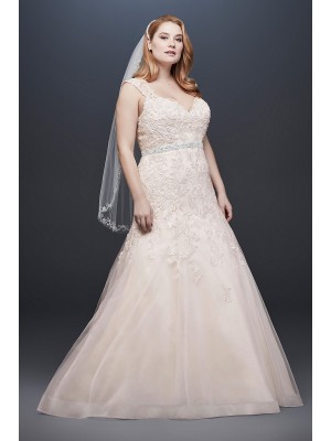 Tulle Cap Sleeve Plus Size Mermaid Wedding Dress  Collection 9WG3911