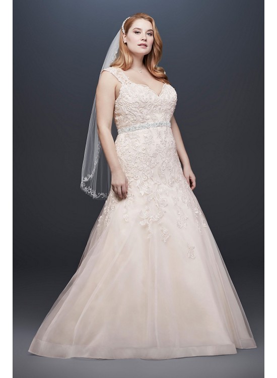 Tulle Cap Sleeve Plus Size Mermaid Wedding Dress  Collection 9WG3911