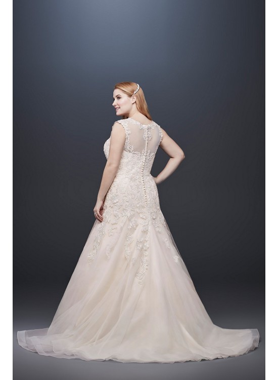 Tulle Cap Sleeve Plus Size Mermaid Wedding Dress  Collection 9WG3911