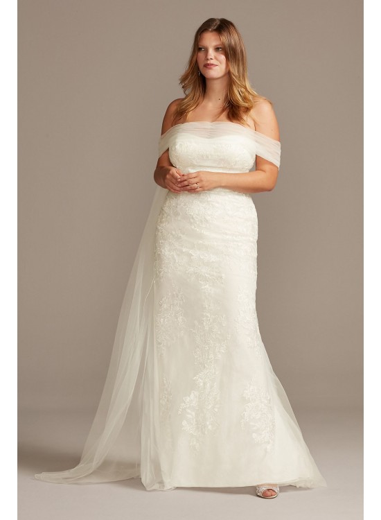 Tulle Floral Off-Shoulder Plus Size Wedding Dress  Collection 9WG3978