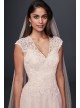 Tulle-Over-Lace V-Neck A-Line Wedding Dress  Collection WG3859