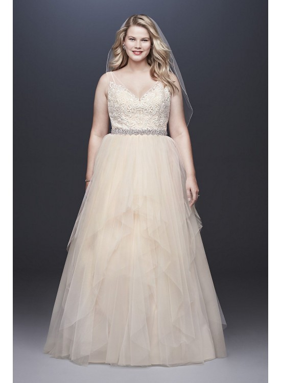 Tulle Plus Size Tank Ball Gown with Layered Skirt Galina 9WG3913