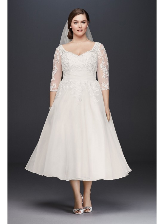 Tulle Plus Size Tea-Length Wedding Dress  Collection 9WG3857